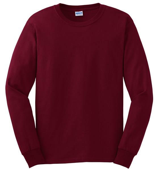 dark red long sleeve shirt